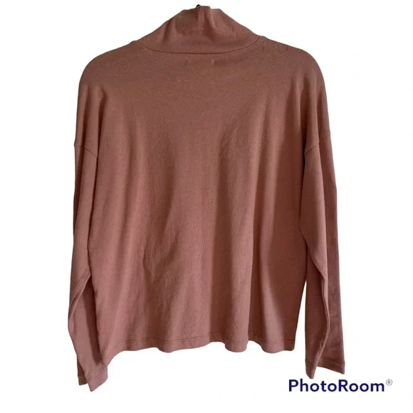 Madewell | EUC small light pink/peach button-sleeve turtleneck top - Picture 10 of 10